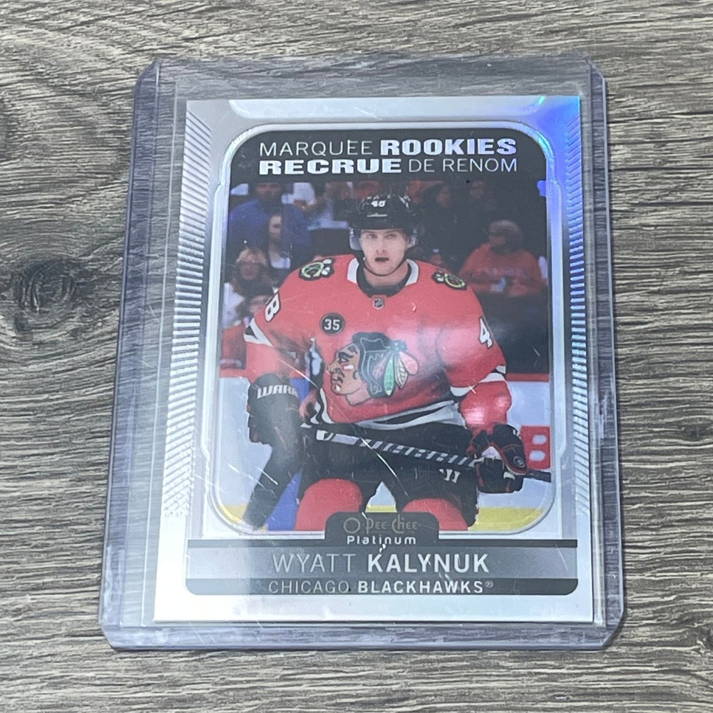 O Pee Chee Chicago Blackhawks Trading Card Wyatt Kalynuk Silver Rainbow Rookie